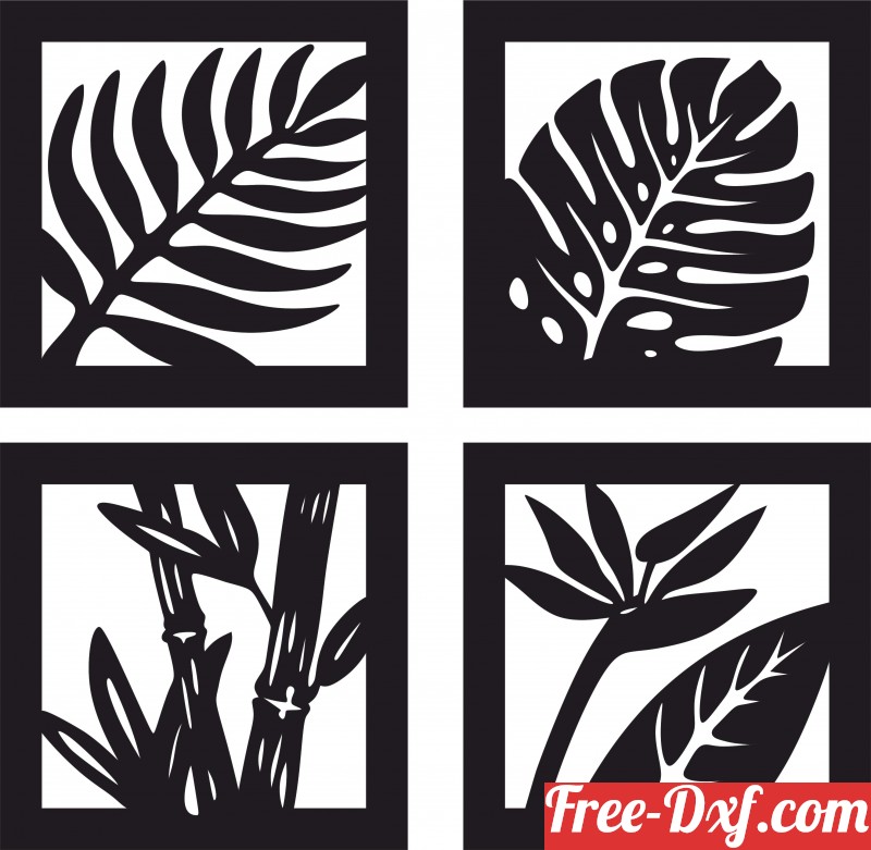 Download Palm Leaves Leaf Artwork Wall Art cdr XJ5IJ High quality