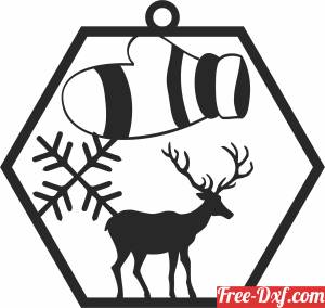 download Deer glove ornament christmas free ready for cut