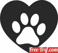 download heart Dog Paws clipart free ready for cut