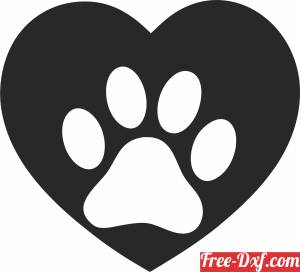 download heart Dog Paws clipart free ready for cut