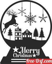 download deer Globe merry christmas free ready for cut