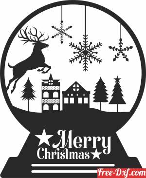 download deer Globe merry christmas free ready for cut