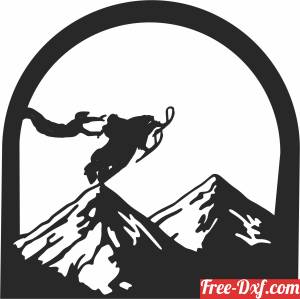 download Ice mountain Motorcycle scene free ready for cut