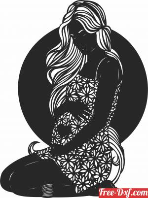 download Pregnant Mother flowers design free ready for cut
