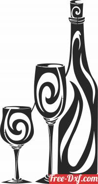 download Wine Glass And Bottle Clipart free ready for cut