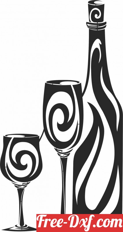 Wine Glass SVG Bundle. Glass Etching Designs. Stencil svg By Fly Design