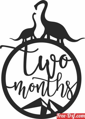 download Baby two months Milestone dinosaur free ready for cut