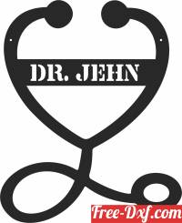 download stethoscope with custom name free ready for cut