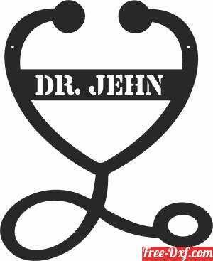 download stethoscope with custom name free ready for cut