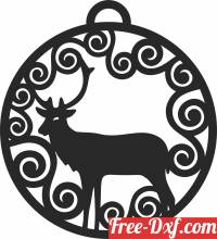 download deer christmas ornaments tree decoration free ready for cut