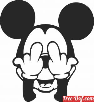 download Mickey Mouse Hand Middle Finger free ready for cut
