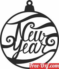download new year ornament clipart free ready for cut