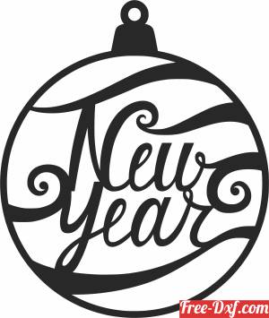 download new year ornament clipart free ready for cut