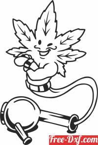 download Marijuana Leaf Smoking a Bong free ready for cut