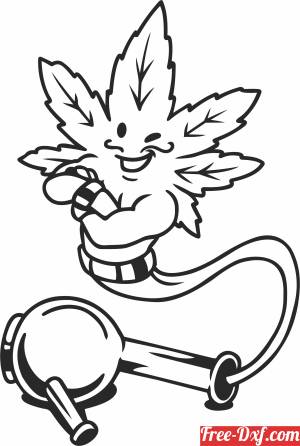 download Marijuana Leaf Smoking a Bong free ready for cut