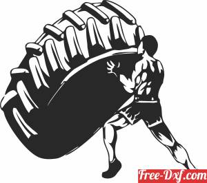 download bodybuilding workout tire clipart free ready for cut
