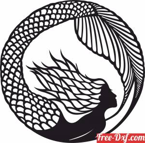 download Mermaid wall decor free ready for cut