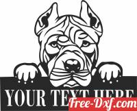 download pit bull dog custom name sign free ready for cut