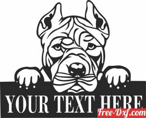 download pit bull dog custom name sign free ready for cut