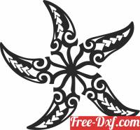 download Tribal Starfish clipart free ready for cut