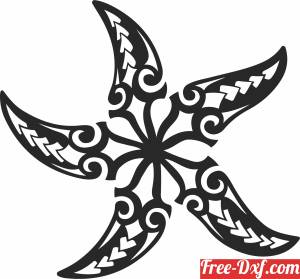 download Tribal Starfish clipart free ready for cut