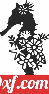 floral Seahorse cliparts