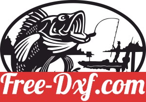 fishing fish scene clipart