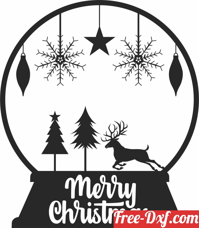 Download deer Globe merry christmas YVTHF High quality free Dxf f