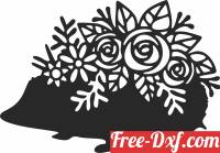 download floral Hedgehog cliparts free ready for cut