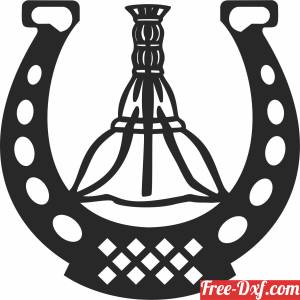 download Horse Shoe with sign free ready for cut