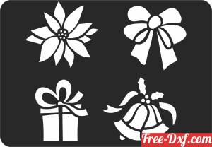 download ribbon bell gift christmas free ready for cut