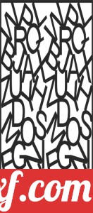 Letters decorative panel wall separator door pattern