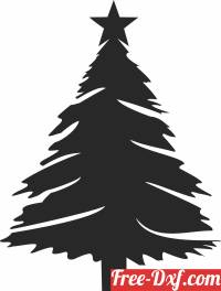 download christmas tree wall with star free ready for cut