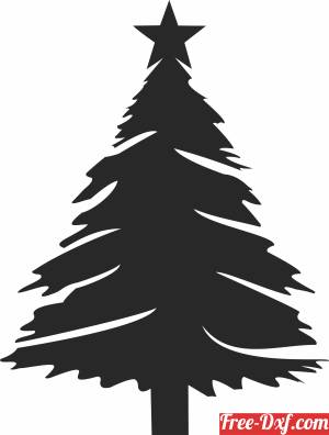 download christmas tree wall with star free ready for cut