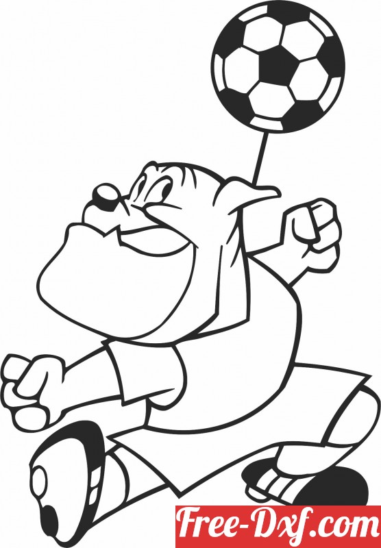 Download Cartoon Dog Football soccer player Ylv0o High quality fr