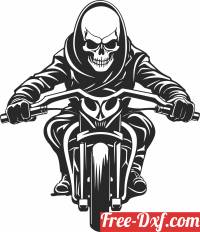 download Motorcycle skeleton Biker clipart free ready for cut