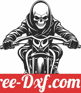 Motorcycle skeleton Biker clipart