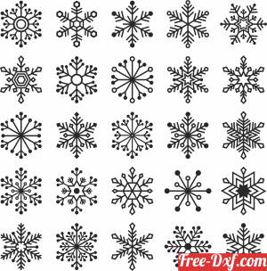 download set of christmats snow flakes ornaments free ready for cut