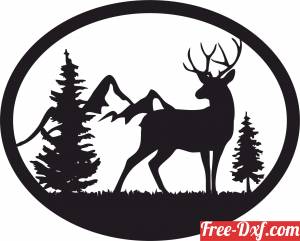 download deer scene art free ready for cut