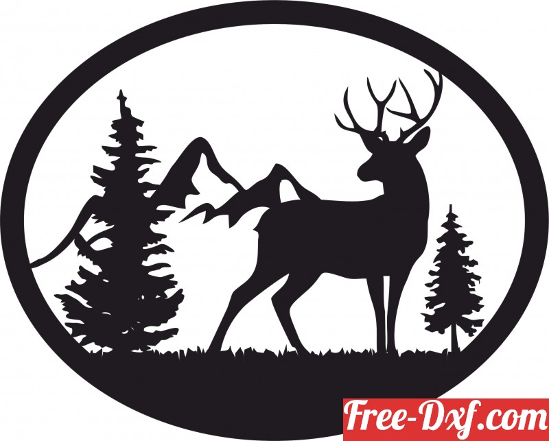 Download deer scene art YzNkb High quality free Dxf files, Svg, C