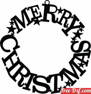 download merry chrismas ornament wall sign free ready for cut