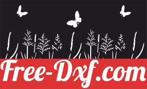 Decorative floral wall screen pattern with buterfly flowers