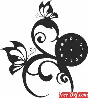 download butterflies wall clock free ready for cut