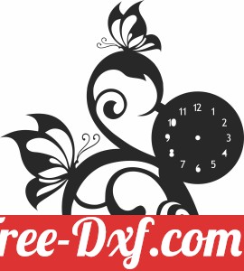butterflies wall clock