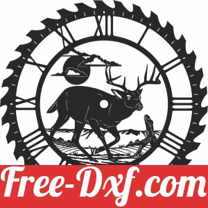 deer sceen saw wall clock