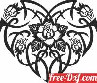 download Heart clipart with flowers free ready for cut