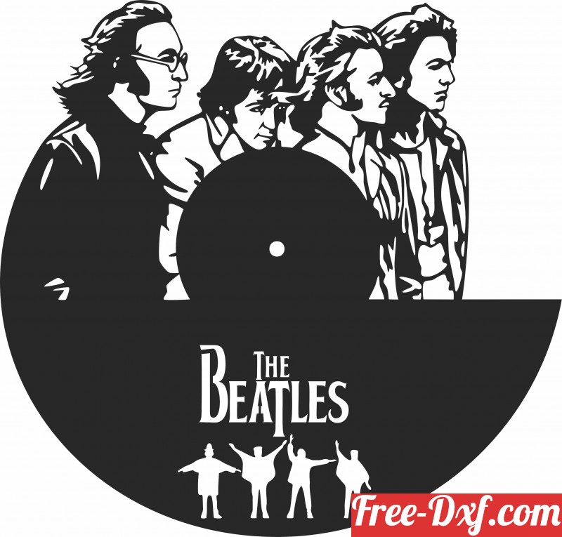 Download the beatles Wall Clock ZN68G High quality free Dxf