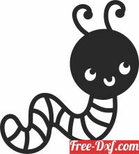 download cartoon worm silhouette free ready for cut