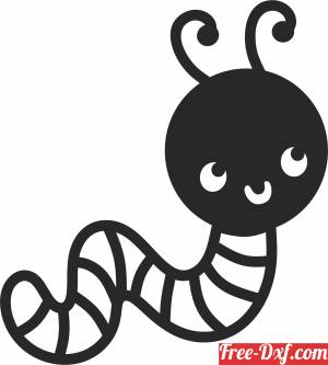 download cartoon worm silhouette free ready for cut
