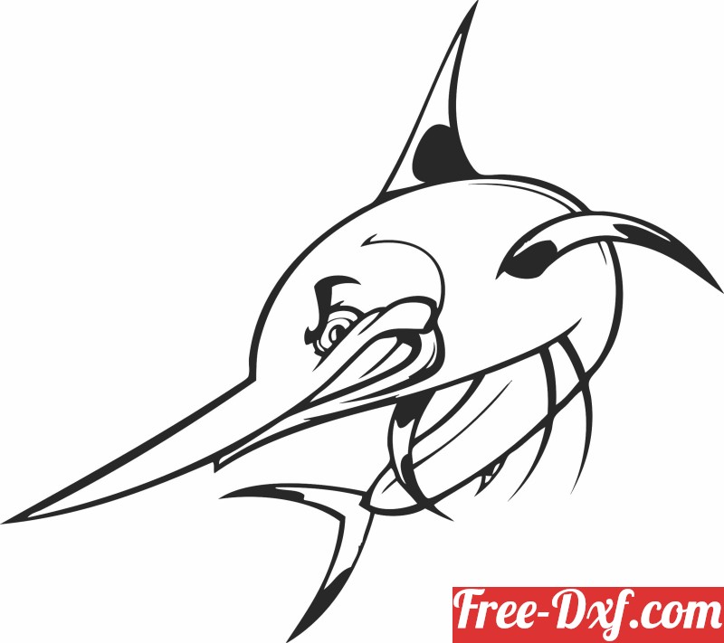 download-angry-swordfish-cartoon-za5wx-high-quality-free-dxf-file